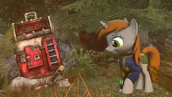 Size: 2560x1440 | Tagged: safe, artist:phenioxflame, derpibooru import, oc, oc:littlepip, fallout equestria, 3d, fallout, gun, nuka cola, weapon