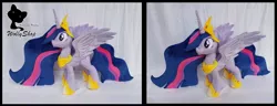 Size: 1280x494 | Tagged: alicorn, artist:wollyshop, crown, derpibooru import, embroidery, flowing mane, irl, jewelry, photo, picture, plushie, princess twilight 2.0, regalia, safe, solo, sparkles, sparkling mane, the last problem, twilight sparkle, twilight sparkle (alicorn)