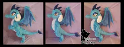 Size: 1566x600 | Tagged: artist:wollyshop, commission, derpibooru import, dragon, dragon lord ember, embroidery, horns, irl, photo, plushie, posable, princess ember, safe, solo