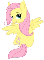 Size: 516x689 | Tagged: safe, artist:koshi-doshi, derpibooru import, fluttershy, pegasus, pony, cute, female, looking back, mare, open mouth, rear view, shyabetes, simple background, sitting, solo, spread wings, transparent background, wings