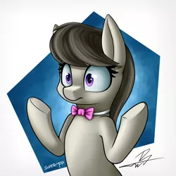 Size: 3300x3300 | Tagged: safe, artist:supermoix, derpibooru import, octavia melody, earth pony, pony, abstract background, confused, female, high res, shrug, solo