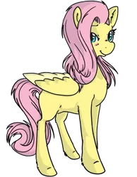 Size: 603x777 | Tagged: safe, artist:princess-hanners, derpibooru import, fluttershy, pegasus, pony, blushing, chest fluff, cute, ear fluff, female, leg fluff, looking at you, mare, missing cutie mark, shyabetes, simple background, solo, transparent background