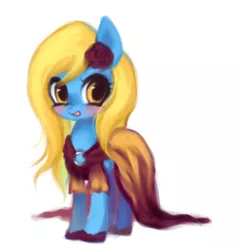 Size: 630x658 | Tagged: safe, artist:ask-pinkamena-kor, derpibooru import, oc, oc:internet explorer, earth pony, pony, ask internet explorer, browser ponies, clothes, dress, gala dress, internet explorer, solo