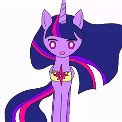 Size: 768x768 | Tagged: safe, artist:star_swirly, derpibooru import, princess twilight 2.0, twilight sparkle, twilight sparkle (alicorn), alicorn, pony, the last problem, :d, female, mare, open mouth, peytral, simple background, smiling, solo, white background