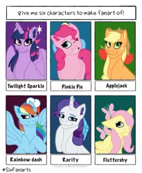 Size: 957x1167 | Tagged: safe, artist:omen_kitty, derpibooru import, applejack, fluttershy, pinkie pie, rainbow dash, rarity, twilight sparkle, twilight sparkle (alicorn), alicorn, earth pony, pegasus, pony, unicorn, six fanarts, bust, female, freckles, hat, mane six, mare, smiling