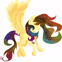 Size: 1024x1024 | Tagged: safe, artist:kiwwsplash, derpibooru import, oc, unofficial characters only, pegasus, pony, ethereal mane, pegasus oc, signature, simple background, solo, starry mane, white background, wings