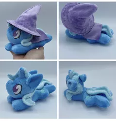 Size: 1242x1299 | Tagged: safe, artist:glacideas, derpibooru import, trixie, cape, clothes, embroidery, hat, irl, photo, plushie, smol, trixie's cape, trixie's hat