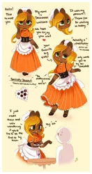 Size: 800x1520 | Tagged: anthro, artist:ipun, chibi, clothes, derpibooru import, dress, female, friendship cafe, oc, oc:decadence, safe, solo