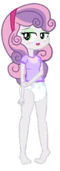 Size: 188x535 | Tagged: suggestive, artist:apony4u, artist:nightred15, derpibooru import, edit, edited edit, vector edit, sweetie belle, equestria girls, abdl, baby clothes, background removed, barefoot, clothes, cute, cutie mark diapers, diaper, diaper edit, diaper fetish, feet, female, fetish, implied rarity, non-baby in diaper, pacifier, shirt, simple background, smiling, transparent background, vector