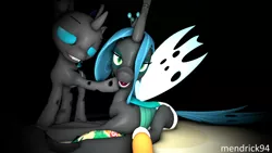 Size: 3840x2160 | Tagged: suggestive, artist:mendrick94, derpibooru import, queen chrysalis, changeling, pony, 3d, baby bottle, diaper, diaper fetish, fetish, mental regression, non-baby in diaper, sfm pony, source filmmaker