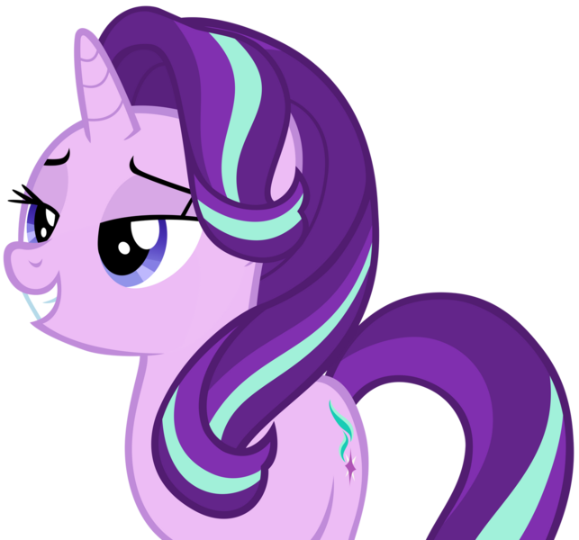 Size: 1280x1195 | Tagged: safe, artist:andoanimalia, derpibooru import, starlight glimmer, pony, unicorn, the times they are a changeling, bedroom eyes, female, grin, simple background, smiling, transparent background, vector