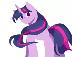 Size: 2000x1600 | Tagged: safe, artist:wimple, derpibooru import, twilight sparkle, pony, unicorn, female, missing cutie mark, ponytail, simple background, solo, unicorn twilight, white background