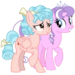 Size: 1024x1024 | Tagged: safe, artist:emeraldblast63, derpibooru import, cozy glow, diamond tiara, the last problem, a better ending for cozy, alternate universe, cozybetes, cute, good end, older, older cozy glow, older diamond tiara, simple background, transparent background