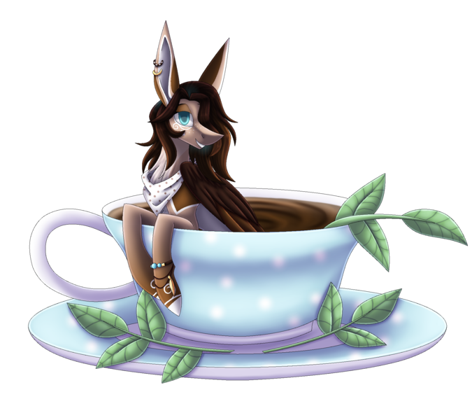 Size: 1880x1670 | Tagged: safe, artist:sadatrix, derpibooru import, oc, oc:charlotte, earth pony, pony, commission, cup, cup of pony, female, mare, micro, simple background, solo, teacup, transparent background, ych result