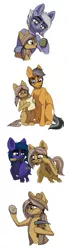 Size: 700x2528 | Tagged: safe, artist:celestial-rainstorm, derpibooru import, oc, oc:azurite, oc:sandstone pie, unofficial characters only, earth pony, pony, female, mare, offspring, parent:limestone pie, parent:maud pie, parent:mud briar, parent:quibble pants, parent:rainbow dash, parents:maudbriar, parents:quibbledash, parents:quibblestone, simple background, white background