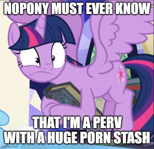 Size: 518x500 | Tagged: suggestive, derpibooru import, edit, edited screencap, editor:twi clown, screencap, twilight sparkle, twilight sparkle (alicorn), alicorn, pony, shadow play, book, caption, cropped, faic, female, flying, image macro, mare, meme, porn stash, solo, spread wings, star swirl's journal, text, wings