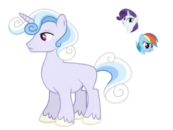 Size: 1024x769 | Tagged: safe, artist:sapphiretwinkle, derpibooru import, rainbow dash, rarity, oc, pony, unicorn, magical lesbian spawn, male, offspring, parent:rainbow dash, parent:rarity, parents:raridash, simple background, stallion, transparent background