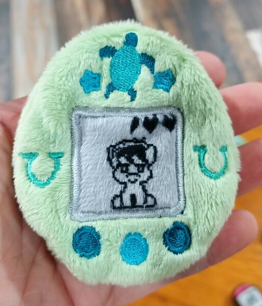 Size: 1774x2073 | Tagged: safe, artist:sew_adorkable, artist:trashkitten-plushies, derpibooru import, sandbar, irl, photo, plushie, solo, tamagotchi