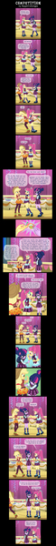 Size: 1384x13500 | Tagged: safe, artist:sapphiregamgee, derpibooru import, applejack, sci-twi, sour sweet, spike, twilight sparkle, equestria girls, friendship games, comic, measuring tape