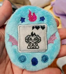 Size: 1818x2048 | Tagged: safe, artist:sew_adorkable, artist:trashkitten-plushies, derpibooru import, princess ember, buttons, cute, dragon lord ember, emberbetes, embroidery, irl, photo, plushie, solo