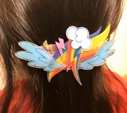 Size: 2048x1822 | Tagged: safe, artist:ichiyakazuki, derpibooru import, rainbow dash, hairpin, handmade, irl, photo, resin