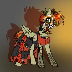 Size: 750x750 | Tagged: safe, artist:jitterbugjive, derpibooru import, oc, oc:bracer, unofficial characters only, pegasus, clothes, commission, costume, dia de los muertos, emw:mmmm, halloween, halloween costume, holiday, pegasus oc, solo, wings