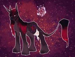 Size: 1974x1493 | Tagged: safe, artist:iheyyasyfox, artist:shootingstaryt, derpibooru import, oc, pony, unicorn, bandage, magical lesbian spawn, male, offspring, parent:tempest shadow, parent:twilight sparkle, parents:tempestlight, solo, stallion