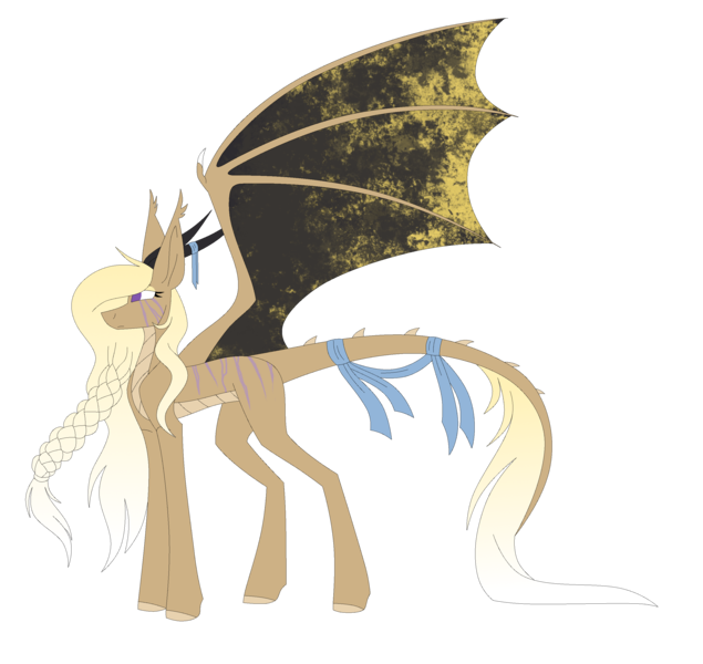 Size: 2875x2715 | Tagged: safe, artist:sadatrix, derpibooru import, oc, oc:fool's gold, dracony, dragon, hybrid, pony, female, horns, simple background, solo, transparent background