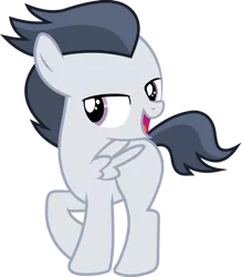 Size: 836x956 | Tagged: safe, artist:frownfactory, derpibooru import, edit, editor:undeadponysoldier, vector edit, rumble, pegasus, pony, bedroom eyes, colt, cute, male, raised hoof, rumblebetes, simple background, solo, transparent background, vector