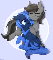 Size: 1054x1200 | Tagged: safe, artist:higgly-chan, derpibooru import, oc, oc:grey matter, unnamed oc, unofficial characters only, pegasus, pony, clothes, cute, female, mare, nuzzling, raised hoof, socks