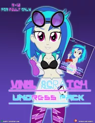 Size: 1500x1942 | Tagged: suggestive, artist:dieart77, derpibooru import, part of a set, vinyl scratch, comic:vinyl scratch undress, equestria girls, the last problem, bedroom eyes, belly button, black underwear, blushing, breasts, cleavage, clothed female nude female, clothes, female, glasses off, lidded eyes, lip bite, looking at you, looking back, looking back at you, looking over shoulder, nudity, open clothes, open jacket, open shirt, strategically covered, underwear, undressing