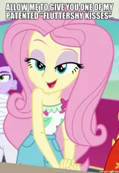 Size: 600x871 | Tagged: safe, derpibooru import, edit, edited screencap, screencap, fluttershy, equestria girls, equestria girls series, spring breakdown, spoiler:eqg series (season 2), bedroom eyes, bronybait, caption, female, image macro, memeful.com, solo, text