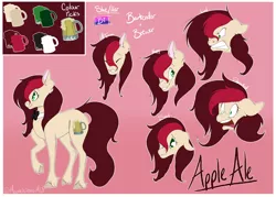 Size: 7000x5000 | Tagged: safe, artist:mapleicious, derpibooru import, oc, oc:appleale, earth pony, pony, cutie mark, earth pony oc, expressions, female, mare, reference sheet, two toned mane
