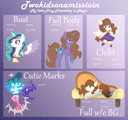 Size: 1280x1200 | Tagged: safe, artist:twokidsonamission, derpibooru import, oc, alicorn, anthro, pegasus, pony, unicorn, advertisement, aud, bust, chibi, commission, commission info, cutie mark, full body, my little pony, sheet