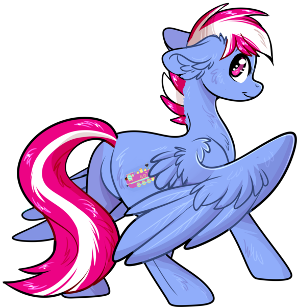 Size: 2610x2691 | Tagged: safe, artist:sherochan, derpibooru import, oc, oc:steam loco, unofficial characters only, pegasus, pony, commission, cute, looking at you, looking back, male, pegasus oc, simple background, solo, sticker, sticker pack, transparent background, wings, ych result