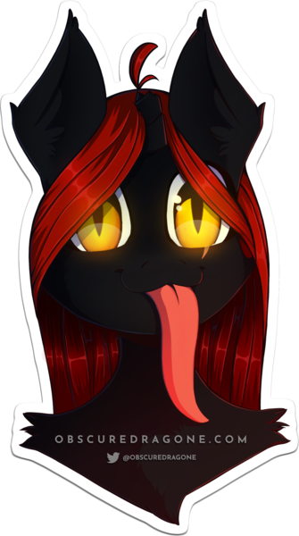 Size: 913x1637 | Tagged: safe, artist:obscuredragone, derpibooru import, oc, oc:blaze shadow, unofficial characters only, alicorn, pony, unicorn, big eyes, black fur, broken horn, bust, cute, ears, ears up, edgy, fur, glowing eyes, good boy, horn, long hair, long tongue, male, mane, mlem, red hair, shiny eyes, silly, simple background, solo, stallion, sweet, tongue out, transparent background