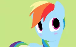 Size: 1280x800 | Tagged: safe, artist:chocodamai, derpibooru import, rainbow dash, blushing, digital art, female, solo