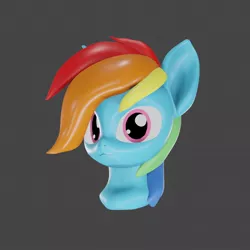 Size: 1080x1080 | Tagged: safe, artist:chocodamai, derpibooru import, rainbow dash, 3d, 3d model, face, female, solo