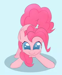 Size: 1000x1200 | Tagged: safe, artist:chocodamai, derpibooru import, pinkie pie, earth pony, pony, cute, diapinkes, digital art, female, happy, imminent pounce, looking at you, mare, playful, smiling