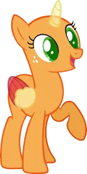 Size: 978x1956 | Tagged: safe, artist:pegasski, derpibooru import, oc, unofficial characters only, alicorn, pony, all bottled up, alicorn oc, bald, base, eyelashes, freckles, horn, open mouth, raised hoof, simple background, smiling, solo, transparent background, two toned wings, wings