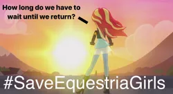 Size: 1088x593 | Tagged: safe, derpibooru import, edit, edited screencap, screencap, sunset shimmer, equestria girls, my past is not today, caption, image macro, meta, op can't let go, save equestria girls, text, twitter