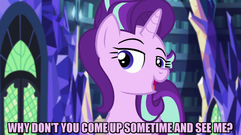 Size: 1280x718 | Tagged: safe, derpibooru import, edit, edited screencap, editor:jaredking203, screencap, starlight glimmer, pony, unicorn, equestria girls, mirror magic, spoiler:eqg specials, caption, female, image macro, mare, meme, reference, solo, text