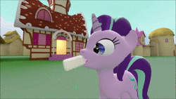 Size: 1280x720 | Tagged: suggestive, artist:acid flask, derpibooru import, starlight glimmer, series:mad milk madness the return of the mad milk, 3d, animated, bottle, butt, butt expansion, drinking, eyes closed, female, giant starlight glimmer, giant unicorn, glimmer glutes, growth, lidded eyes, macro, mega giant, milk, milk bottle, misspelling, no sound, open mouth, plot, ponyville, ponyville town hall, sfm pony, source filmmaker, sugarcube corner, tongue out, webm