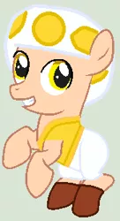 Size: 166x306 | Tagged: safe, artist:shorthilt-adopts, artist:twidashfan1234, derpibooru import, ponified, earth pony, pony, toad, base used, colt, crossover, hat, male, mushroom hat, super mario bros., toad (mario bros), yellow, yellow toad