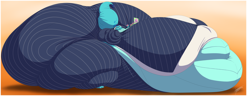 Size: 9000x3492 | Tagged: questionable, artist:thespacepon3, derpibooru import, princess ember, dragon, absurd resolution, belly, big belly, big breasts, blob, breasts, business suit, butt, clothes, donut, dragoness, dragonlard ember, fat, female, food, huge belly, huge breasts, huge butt, immobile, impossibly large belly, impossibly large breasts, impossibly large butt, impossibly large everything, impossibly obese, large butt, lizard breasts, morbidly obese, obese, solo