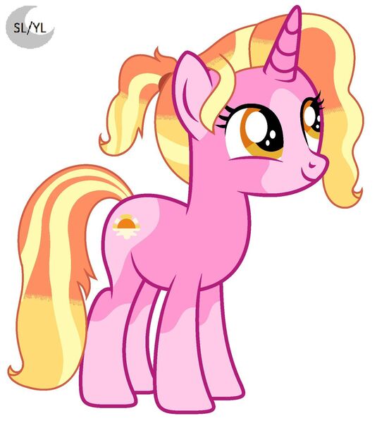 Size: 1280x1436 | Tagged: safe, artist:princesslunayay, derpibooru import, luster dawn, pony, unicorn, base used, coat markings, colored ears, colored muzzle, cute, female, happy, logo, lusterbetes, mare, redesign, simple background, smiling, socks (coat marking), solo, white background