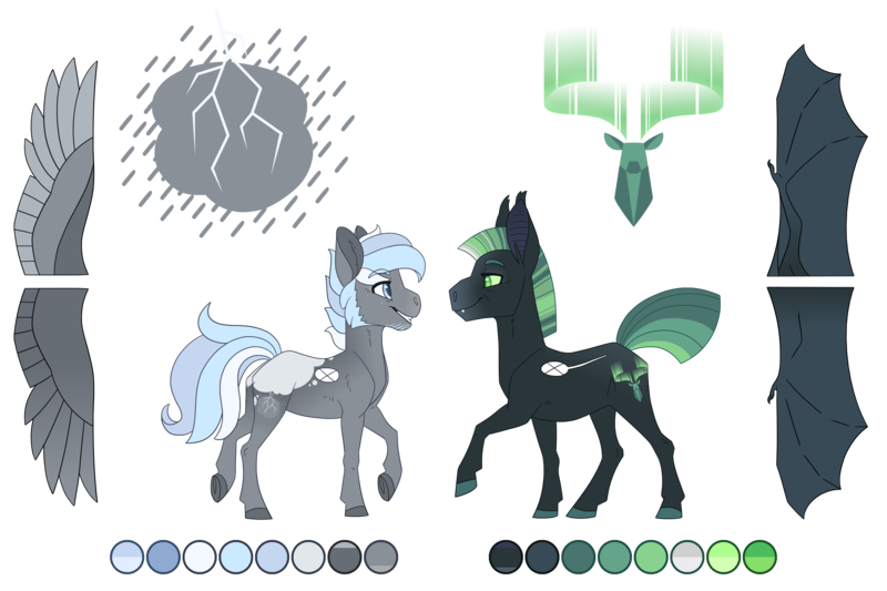 Size: 4500x3000 | Tagged: safe, artist:jackiebloom, derpibooru import, oc, oc:lightning strike, oc:northern skies, unofficial characters only, bat pony, pegasus, pony, bat pony oc, bat wings, high res, male, simple background, stallion, transparent background, wings