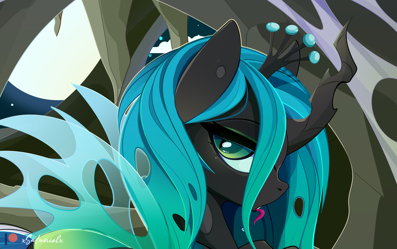 Size: 3967x2489 | Tagged: advertisement, artist:xsatanielx, changeling, changeling queen, derpibooru import, female, patreon, patreon logo, patreon preview, paywall content, queen chrysalis, safe, solo