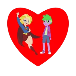 Size: 800x800 | Tagged: safe, derpibooru import, spike, human, crossover, crossover shipping, heart, humanized, human spike, karaspike, shipping, shipping heart, spikexsupergirl, supergirl