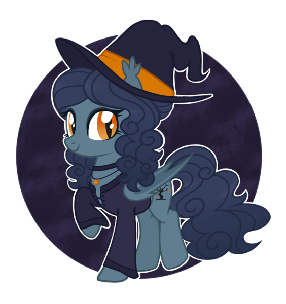 Size: 805x857 | Tagged: safe, artist:lanternomega, artist:pgthehomicidalmaniac, derpibooru import, oc, oc:anongloomy autumn witch hat, unofficial characters only, bat pony, pony, base used, female, looking at you, mare, solo